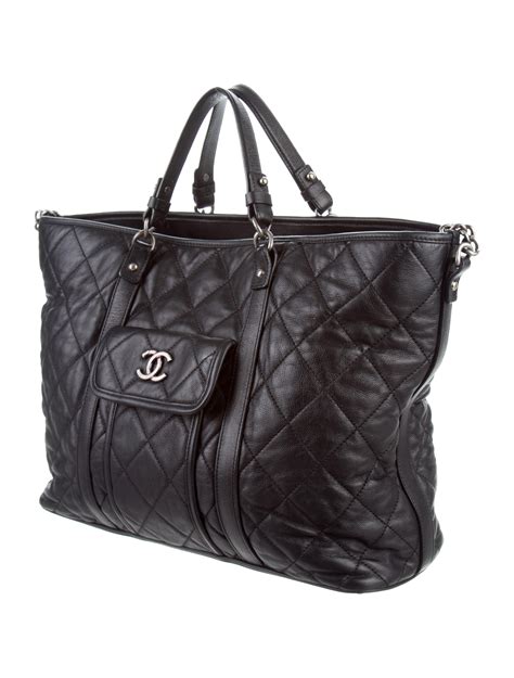 chanel crochet bag|Chanel large zipped shopping bag.